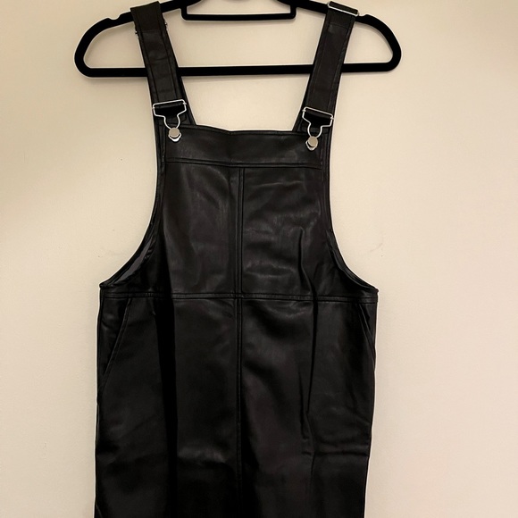 Faux Leather Overalls Leather Dungarees Dress Harper Faux Leather Overalls
